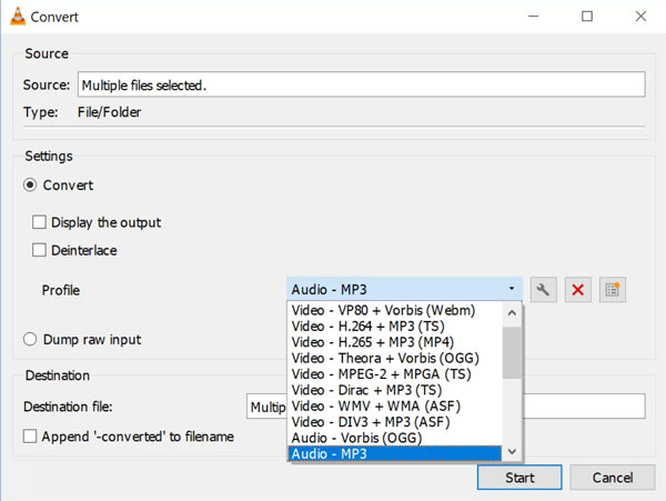 VLC на macOS: конвертация в MP3