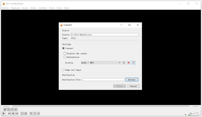 Конвертация MPEG в MP3 через VLC