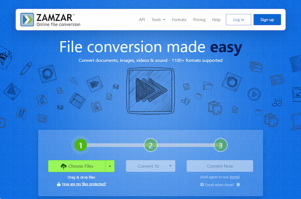 Интерфейс Zamzar