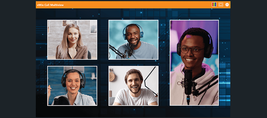 Пример MultiView-компоновки в vMix