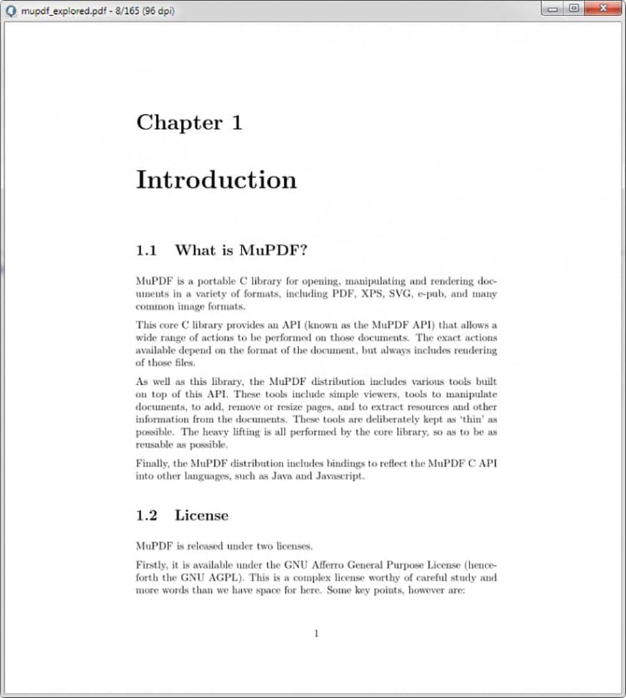 Интерфейс MuPDF