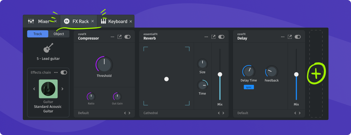 FX Rack в MAGIX Music Maker