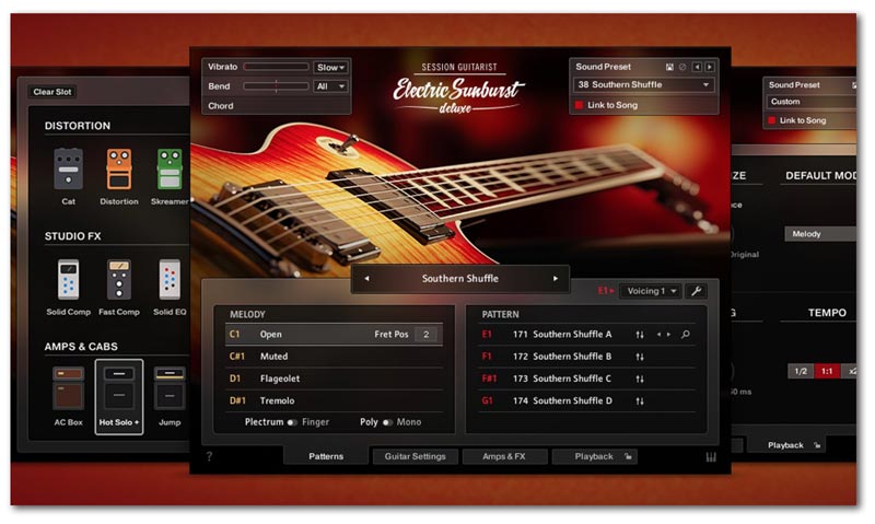 Интерфейс Session Guitarist Electric Sunburst