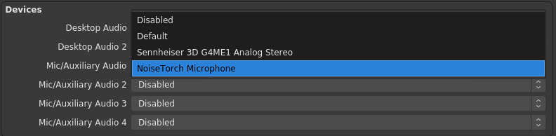 Скриншот NoiseTorch Filtered Microphone