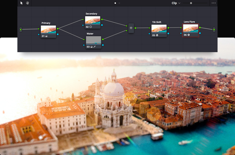 Работа с узлами и цветокоррекцией в DaVinci Resolve