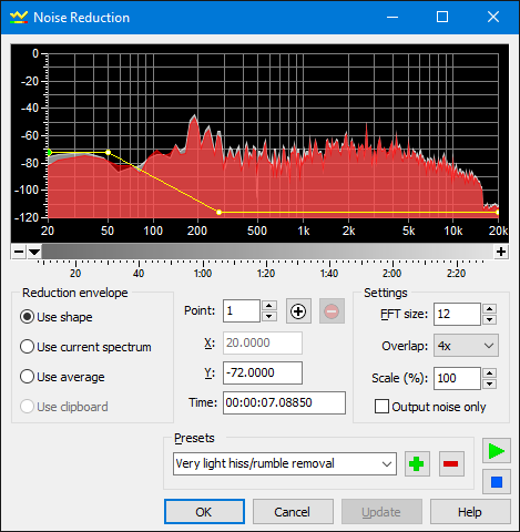 Noise Reduction в GoldWave