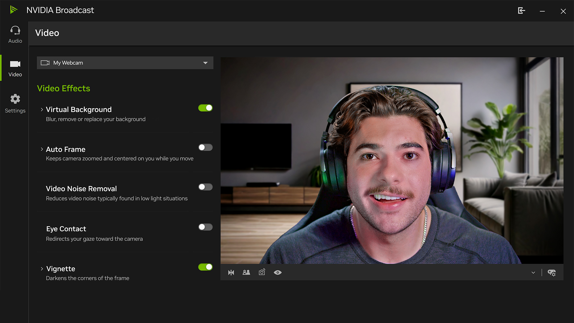 Скриншот NVIDIA Broadcast