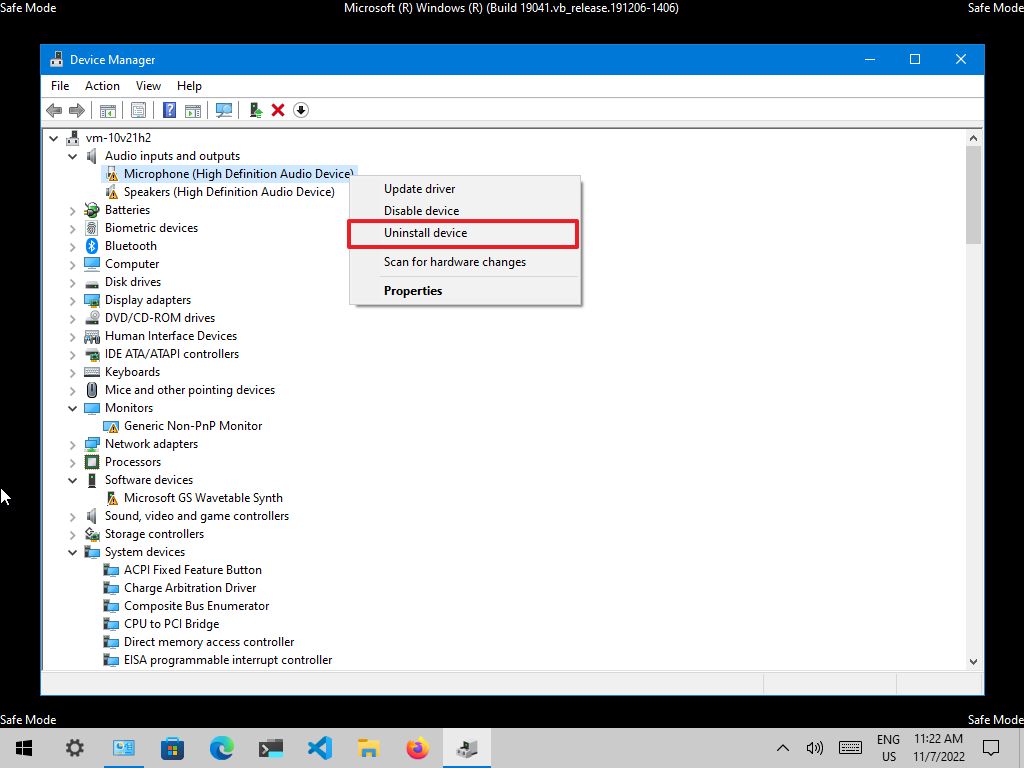 Удаление проблемного драйвера в безопасном режиме