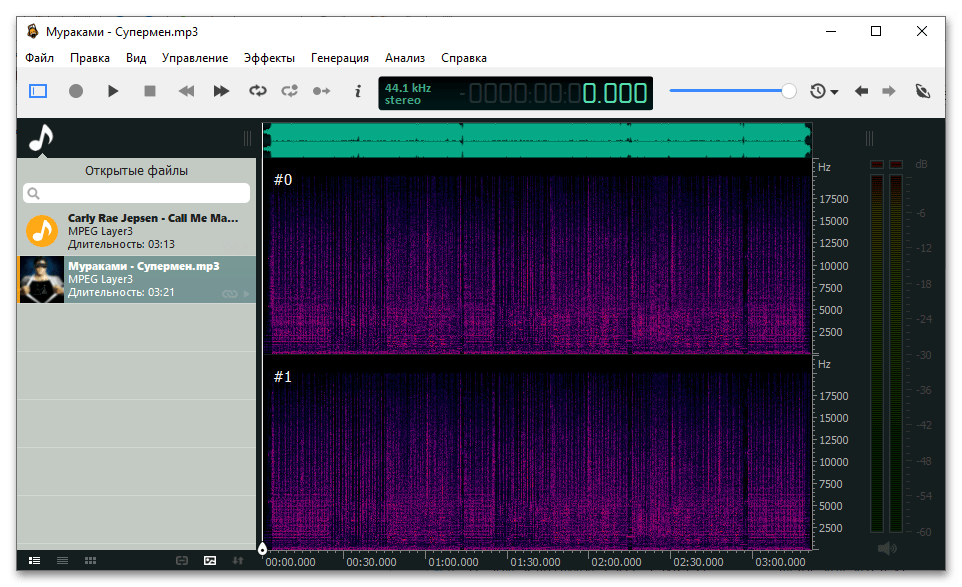 Интерфейс Ocenaudio