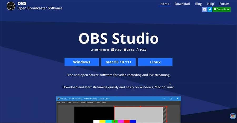 Интерфейс OBS Studio для записи экрана