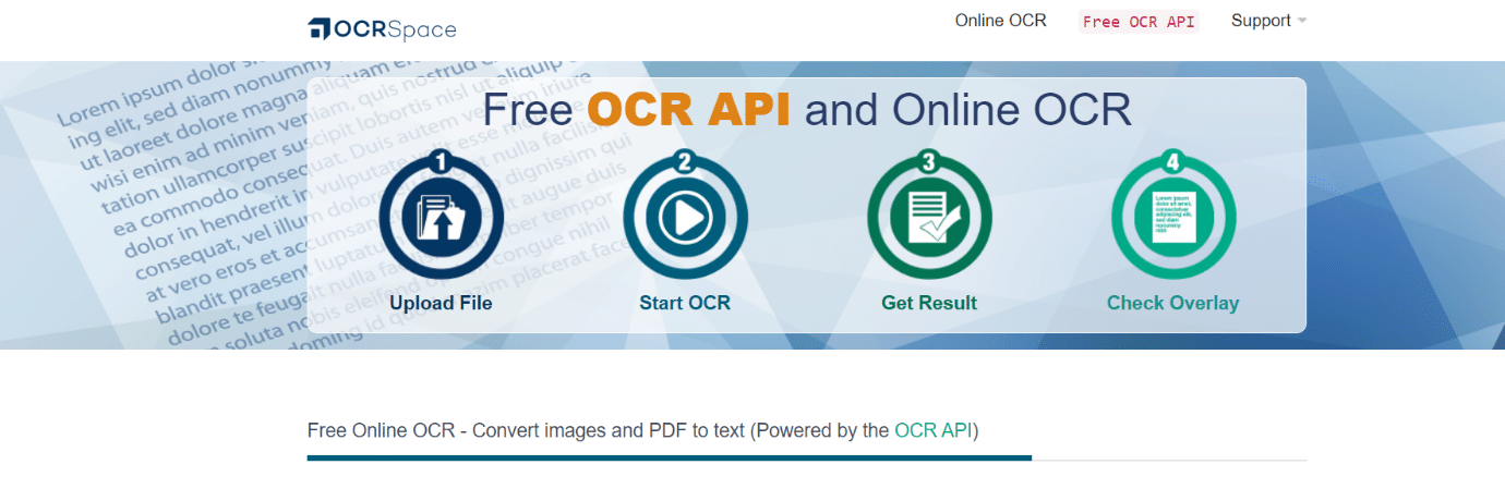 Интерфейс OCR.space