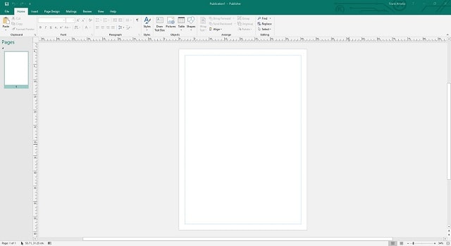 Publisher — рабочее окно для постера