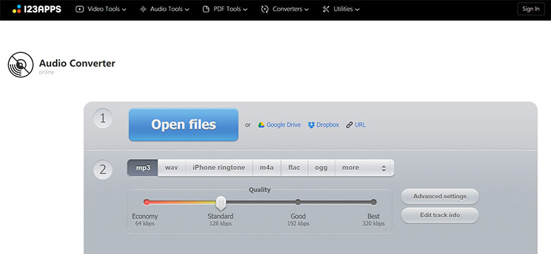 Online Audio Converter 123apps