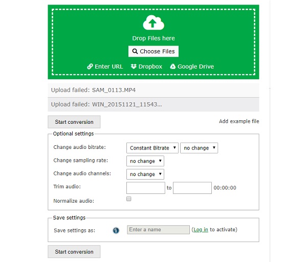 Онлайн-конвертация FLV в MP3 через Online-Convert