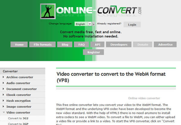 Online-Convert — онлайн-видеоконвертер
