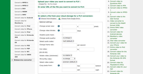 Online-Convert для FLV