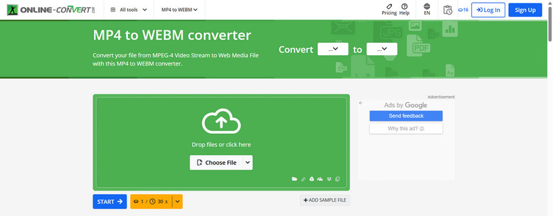 Online-Convert MP4 to WebM