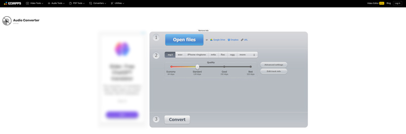 123apps Online Audio Converter: онлайн-конвертация в MP3