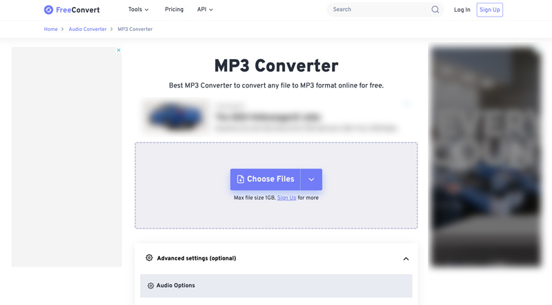 FreeConvert: онлайн MP3-конвертер