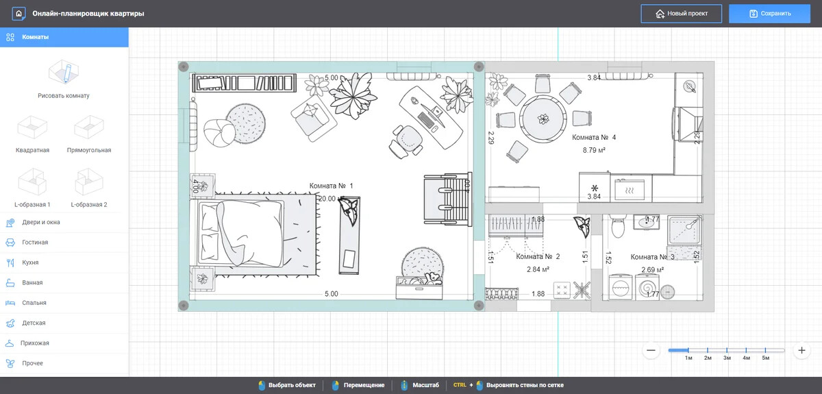 Интерфейс Flat Planner