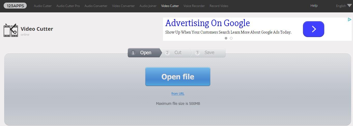 Интерфейс Online Video Cutter