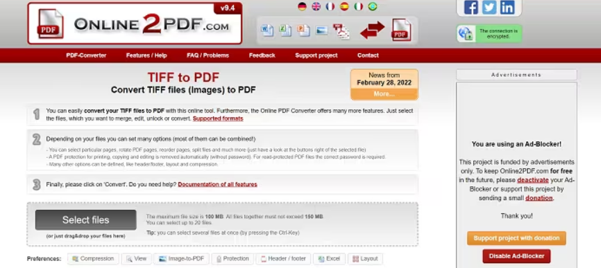 Online2PDF TIFF to PDF