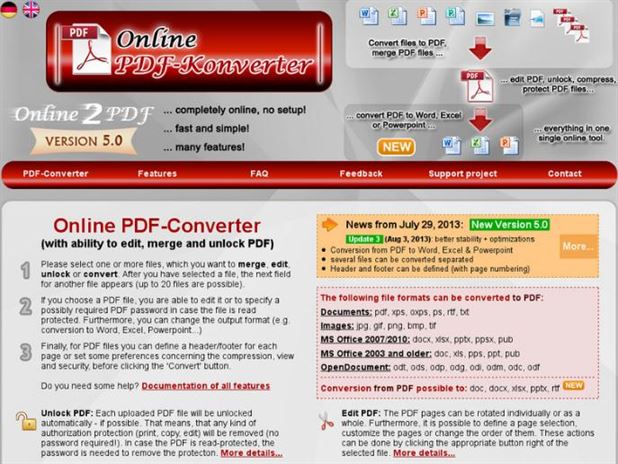 Интерфейс PDF24 Tools