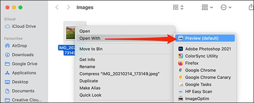 Preview на macOS: работа с изображением перед вставкой
