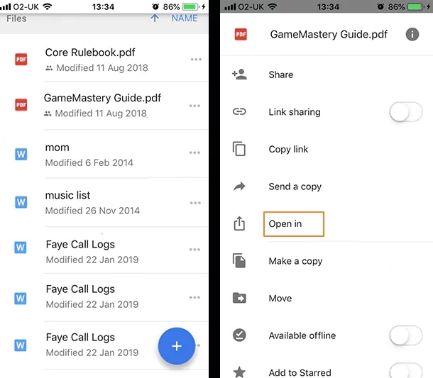 Google Docs и PDF на телефоне