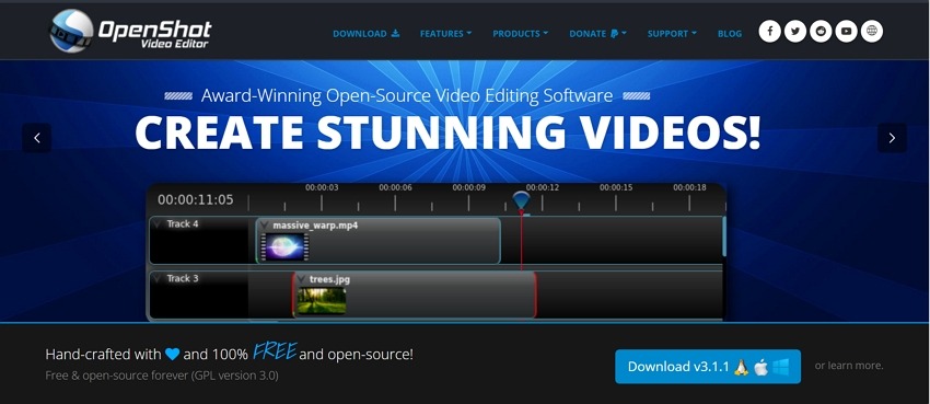Скриншот интерфейса OpenShot