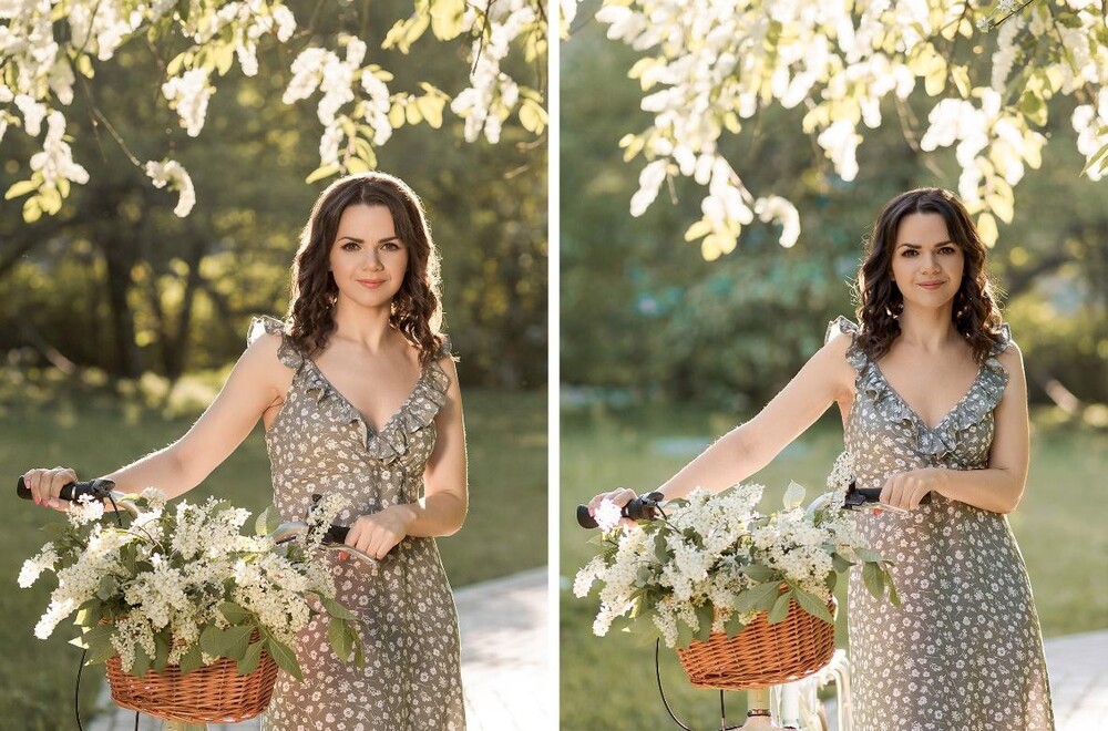 Съемка с отражателем помогает выровнять свет на лице