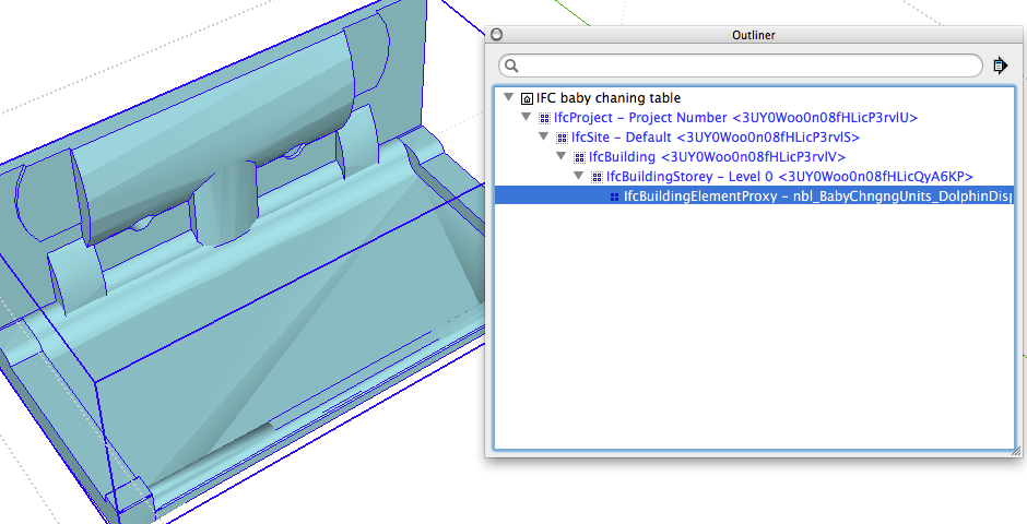 Outliner в SketchUp показывает иерархию модели