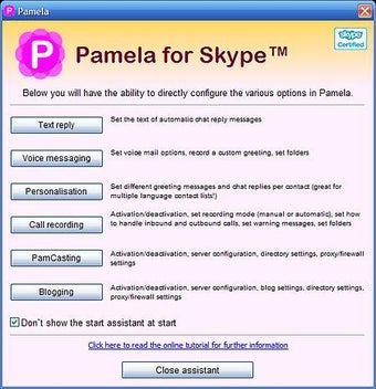 Стартовый мастер Pamela for Skype