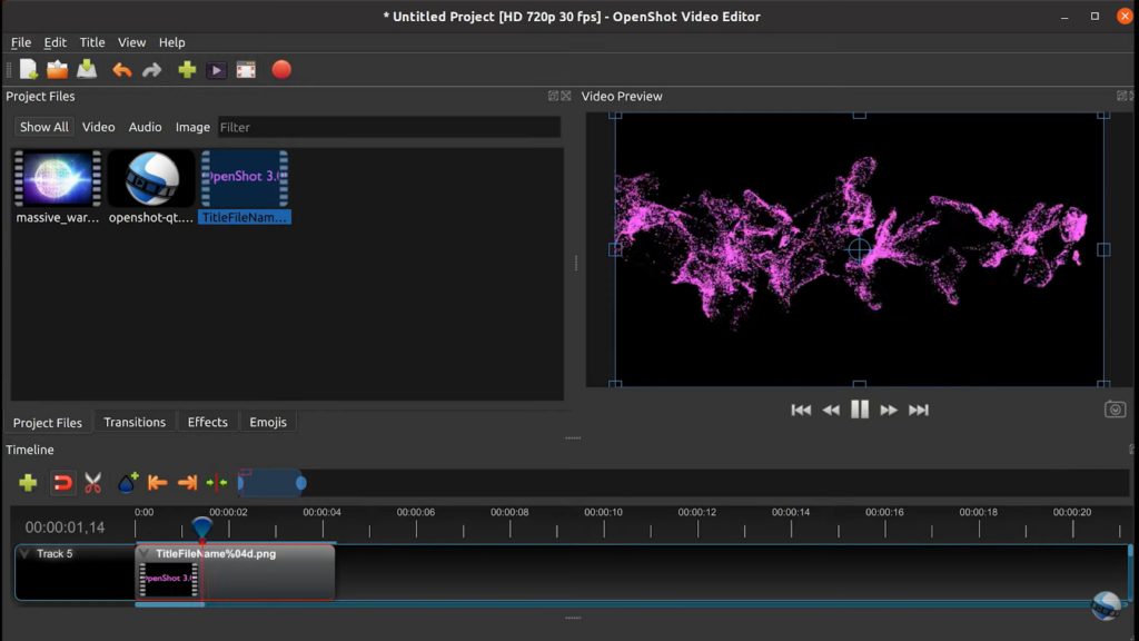 Интерфейс OpenShot