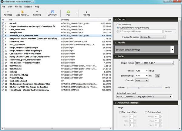 Скриншот Pazera Free Audio Extractor