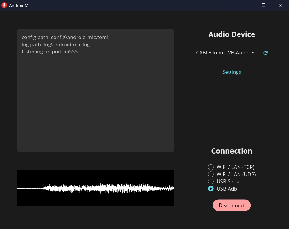 Настольный клиент AndroidMic