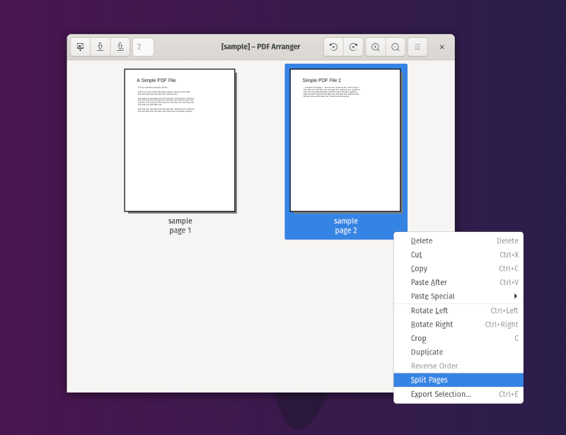 Скриншот PDF Arranger