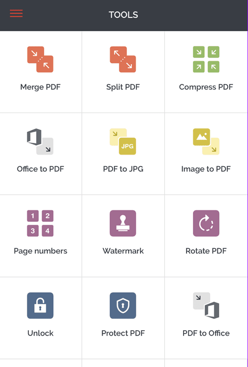 Скриншот iLovePDF на телефоне