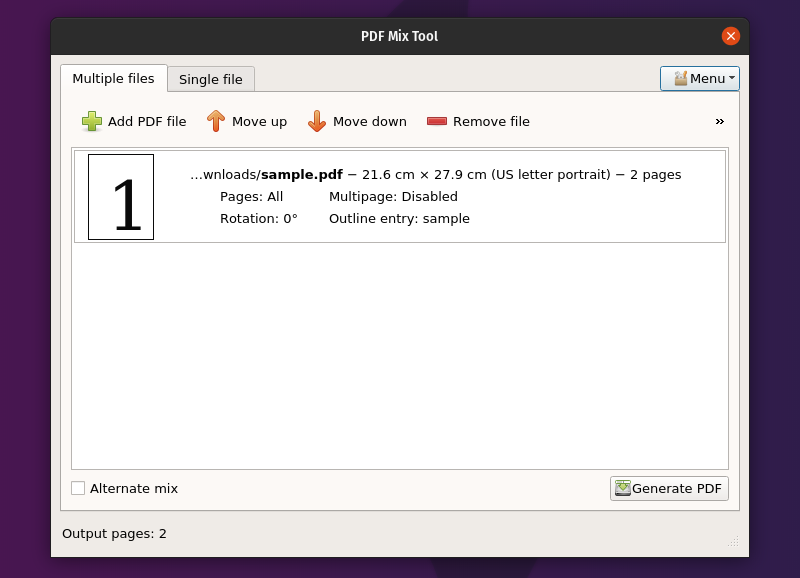Скриншот PDF Mix Tool