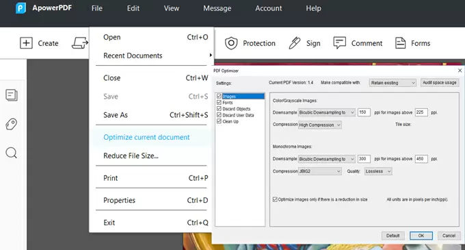Скриншот ApowerPDF: pdf optimizer22.jpg