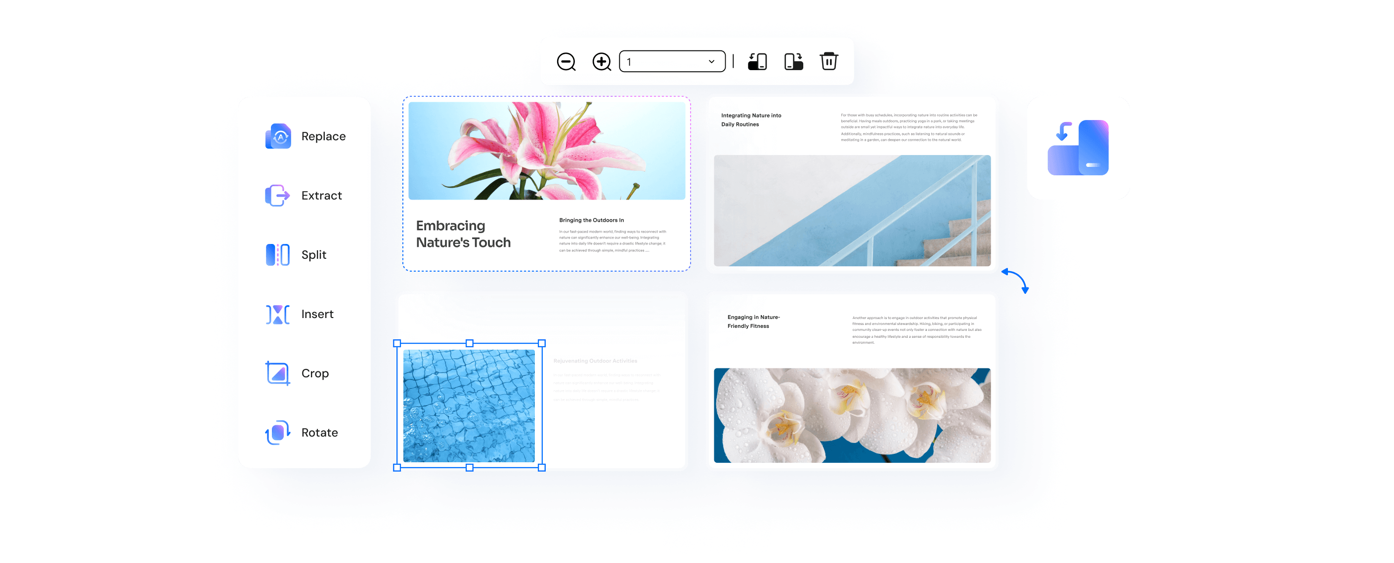 Режим организации страниц в PDFelement