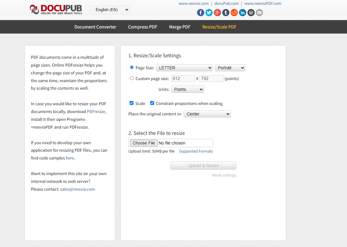 DocuPub PDF Page Resizer
