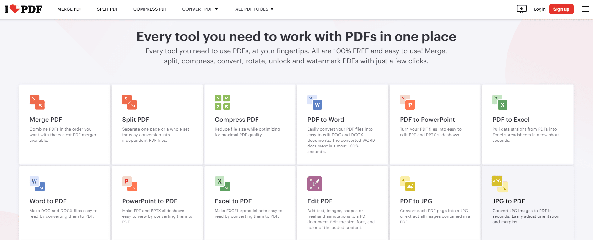 Инструменты iLovePDF для работы со страницами