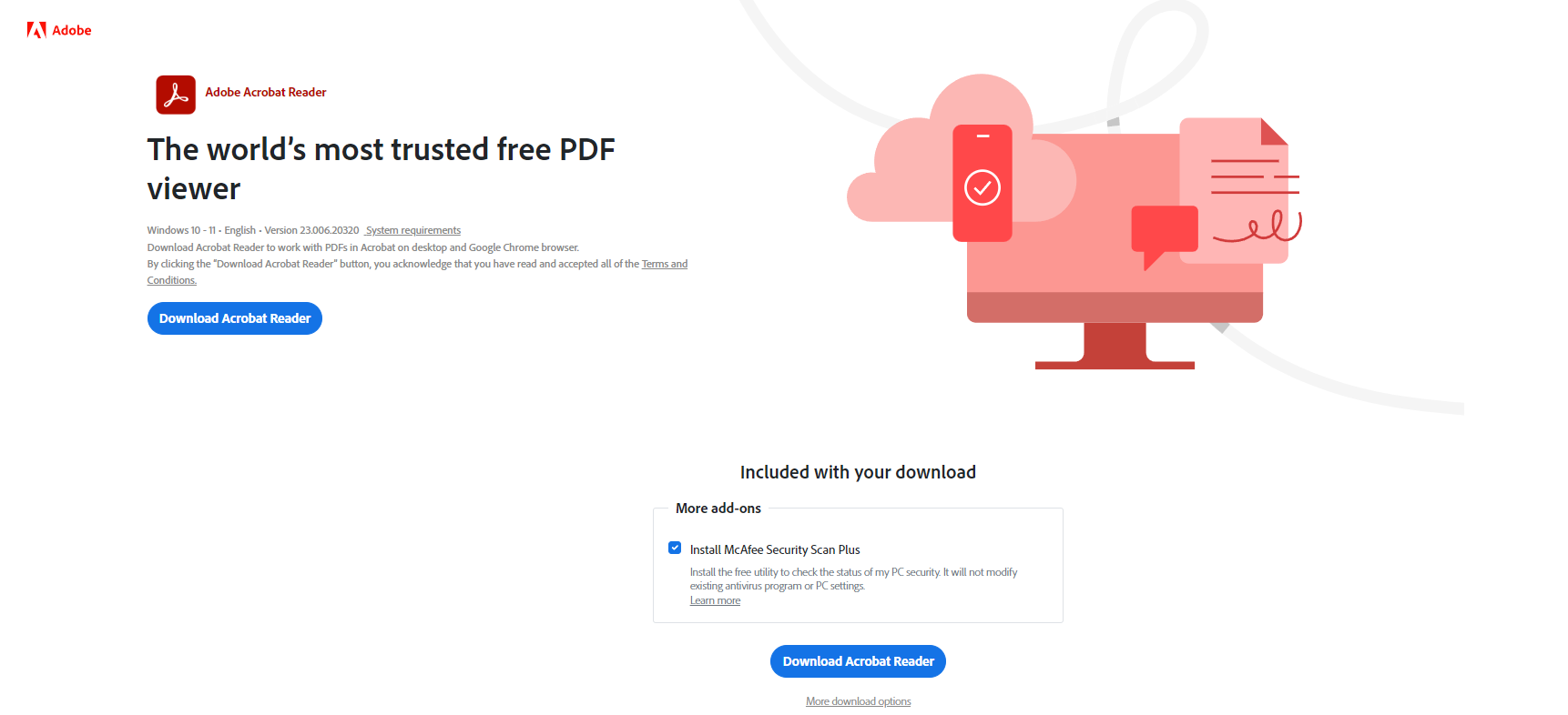 Интерфейс Adobe Acrobat с инструментами разделения PDF