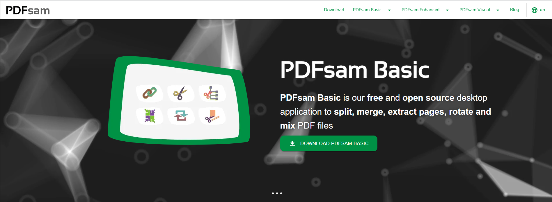 Интерфейс PDFsam Basic для разделения PDF