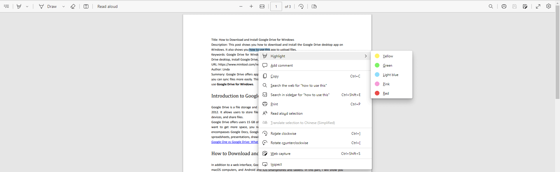 Просмотр PDF в Microsoft Edge