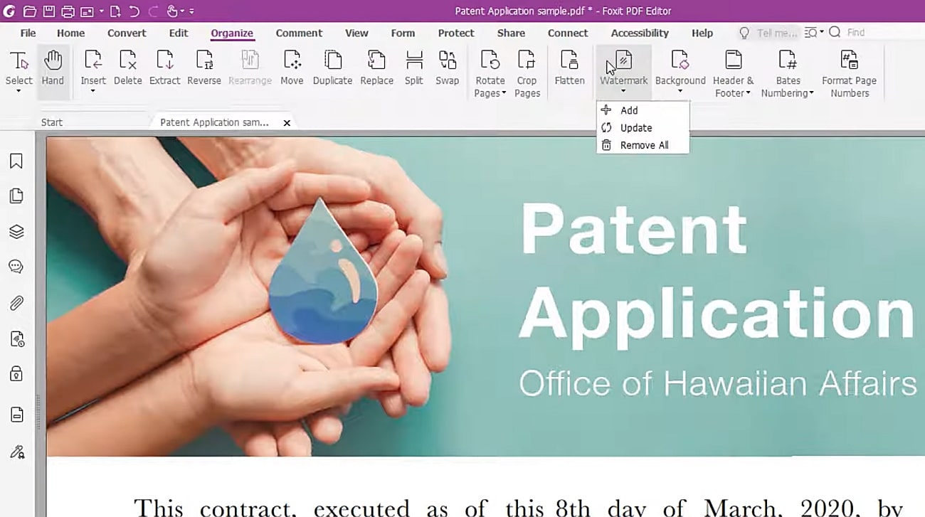Удаление водяного знака в Foxit PDF Editor