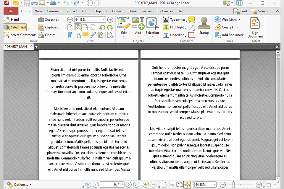 Интерфейс PDF-XChange Editor