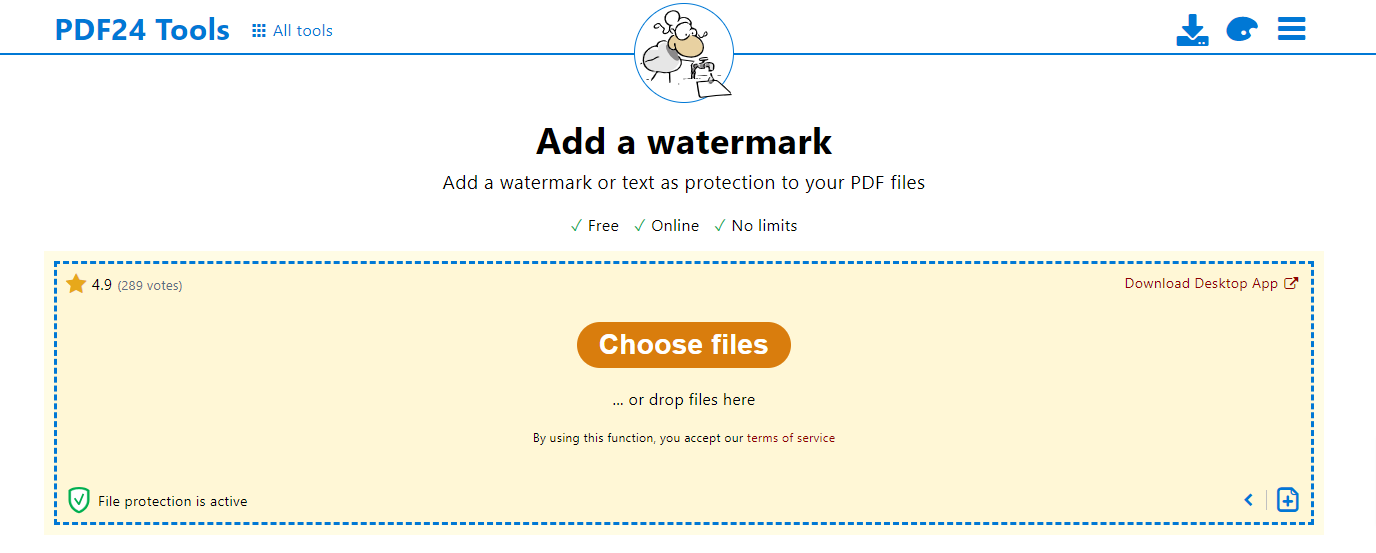 Добавление водяного знака в PDF24 Tools