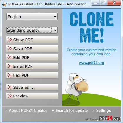 Интерфейс PDF24 Creator